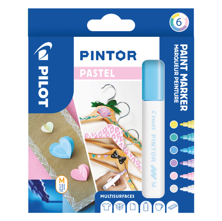 Pintor Medium 6 kpl Pastelli ryhmässä Askartelu ja Harrastus / Värit / Kangasvärit ja -kynät @ Pen Store (109493)