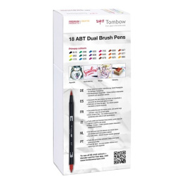 ABT Dual Brush Pen 18-setti Primary ryhmässä Kynät / Taiteilijakynät / Tussit @ Pen Store (101098)