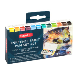 Inktense Paint Pan Set Studio 12 puolikuppia ryhmässä Taiteilijatarvikkeet / Taiteilijavärit / Akvarellivärit @ Pen Store (128192)
