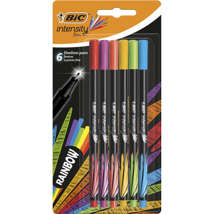 Intensity Fineliner 6-setti Rainbow Colors ryhmässä Kynät / Kirjoittaminen / Finelinerit @ Pen Store (100237)