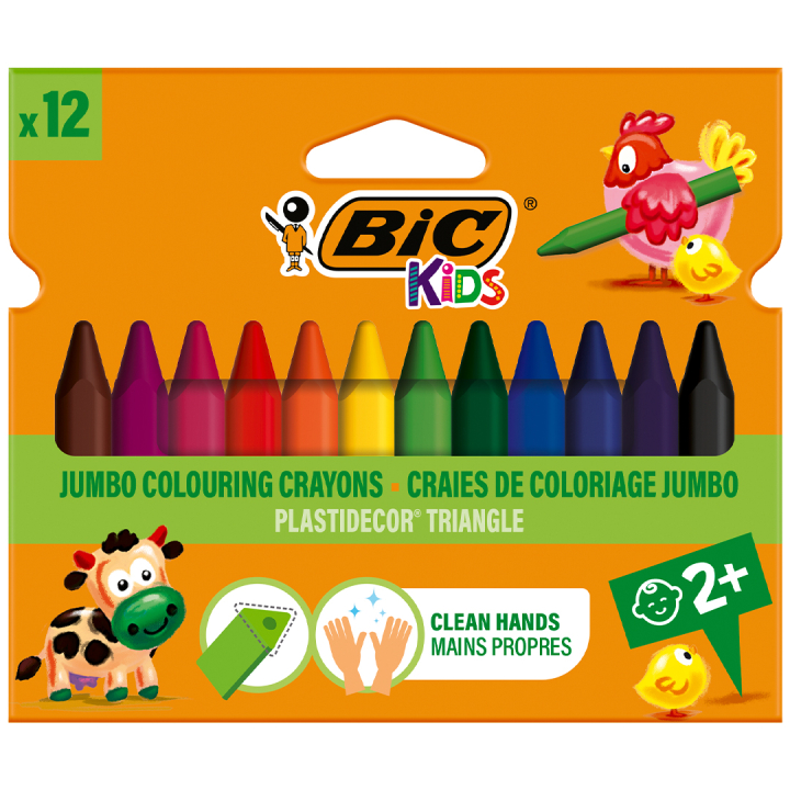 Kids Plastidecor Kolmikulmaiset Liidut 12-setti (3 vouta+) ryhmässä Kids / Lastenkynät / Lasten liidut @ Pen Store (100257)