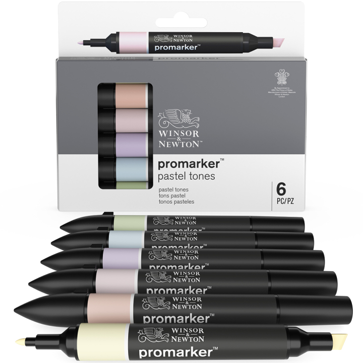 ProMarker 6-setti Pastel tones ryhmässä Kynät / Taiteilijakynät / Tussit @ Pen Store (100539)