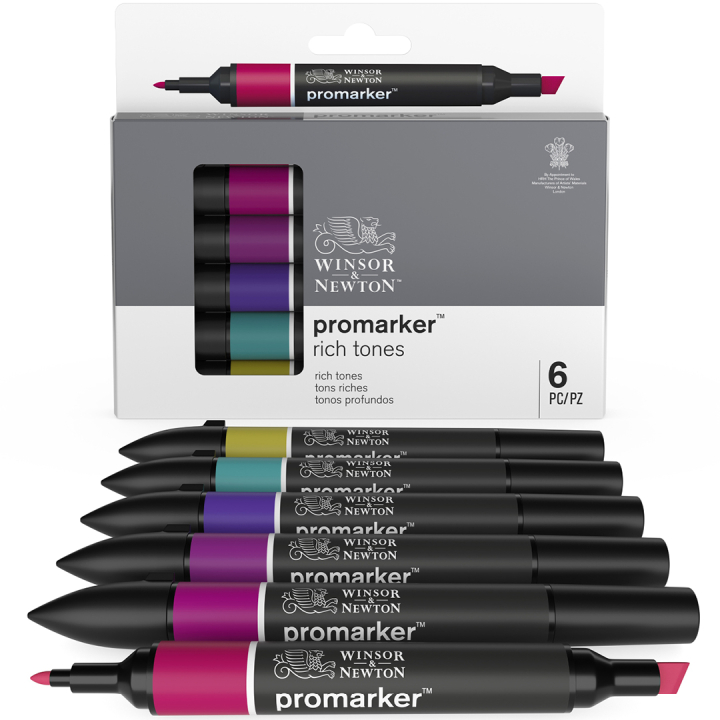 ProMarker 6-setti Rich tones ryhmässä Kynät / Taiteilijakynät / Maalitussit @ Pen Store (100543)