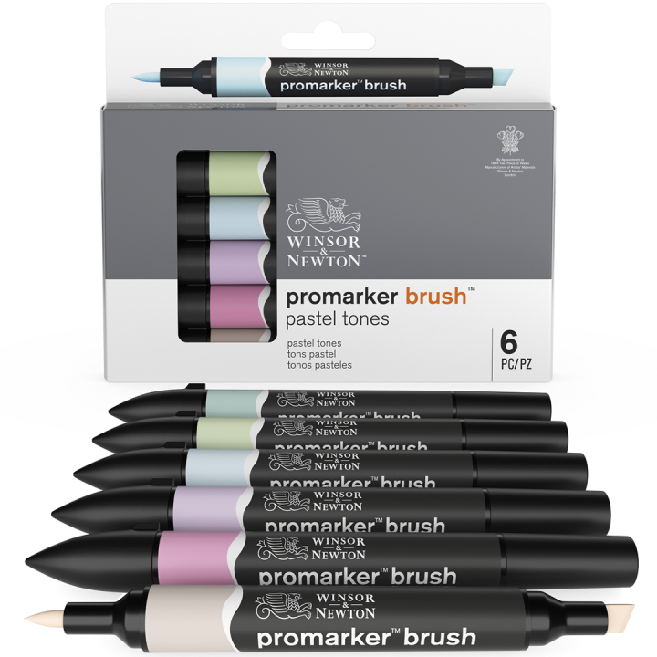 Brush Marker 6-setti Pastel tones ryhmässä Kynät / Taiteilijakynät / Maalitussit @ Pen Store (100551)