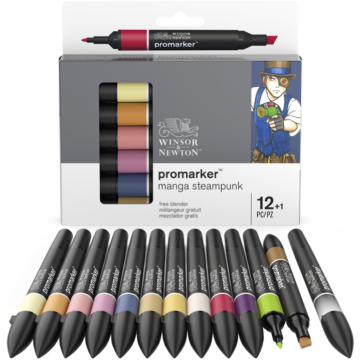 Promarker ProMarker 12-setti + blender (Manga Steampunk)