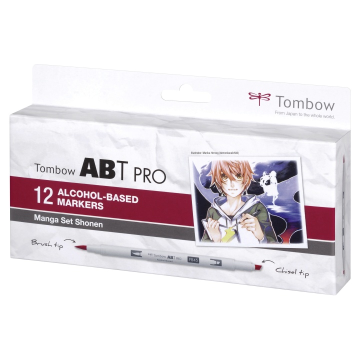 ABT PRO Dual Brush Pen 12-setti Manga ryhmässä Kynät / Taiteilijakynät / Maalitussit @ Pen Store (101256)