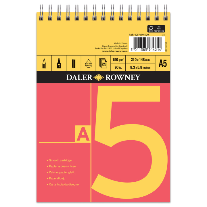 Kierrelehtiö 150g A5 ryhmässä Paperit ja Lehtiöt / Taiteilijalehtiöt / Luonnos- ja piirustuslehtiöt @ Pen Store (101450)