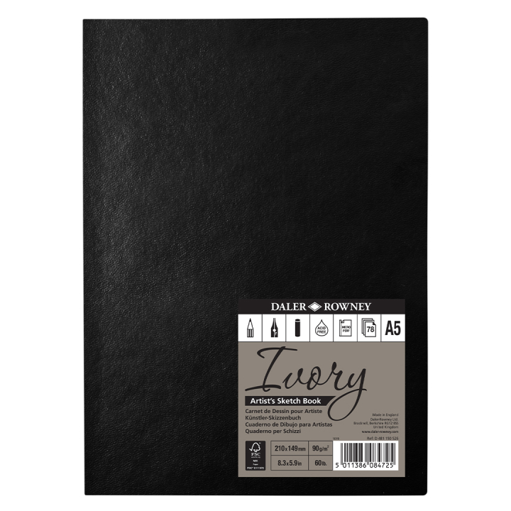 Ivory Luonnoslehtiö Softcover A5 ryhmässä Paperit ja Lehtiöt / Taiteilijalehtiöt / Luonnoskirjat @ Pen Store (101452)