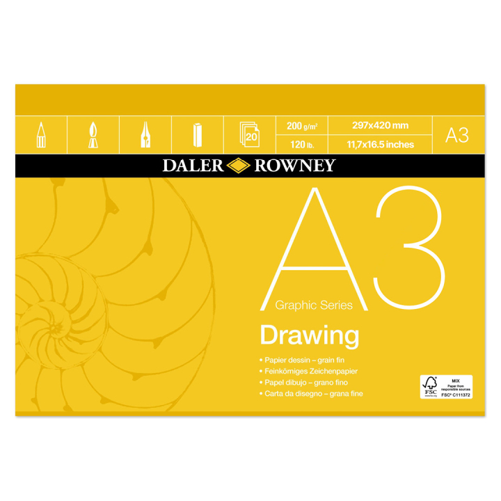Drawing Paper A3 ryhmässä Paperit ja Lehtiöt / Taiteilijalehtiöt / Luonnos- ja piirustuslehtiöt @ Pen Store (101456)