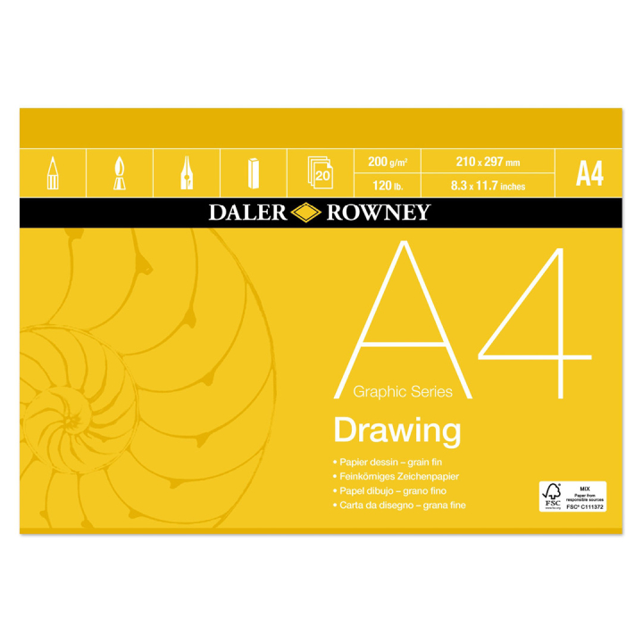 Drawing Paper A4 ryhmässä Paperit ja Lehtiöt / Taiteilijalehtiöt / Luonnos- ja piirustuslehtiöt @ Pen Store (101457)