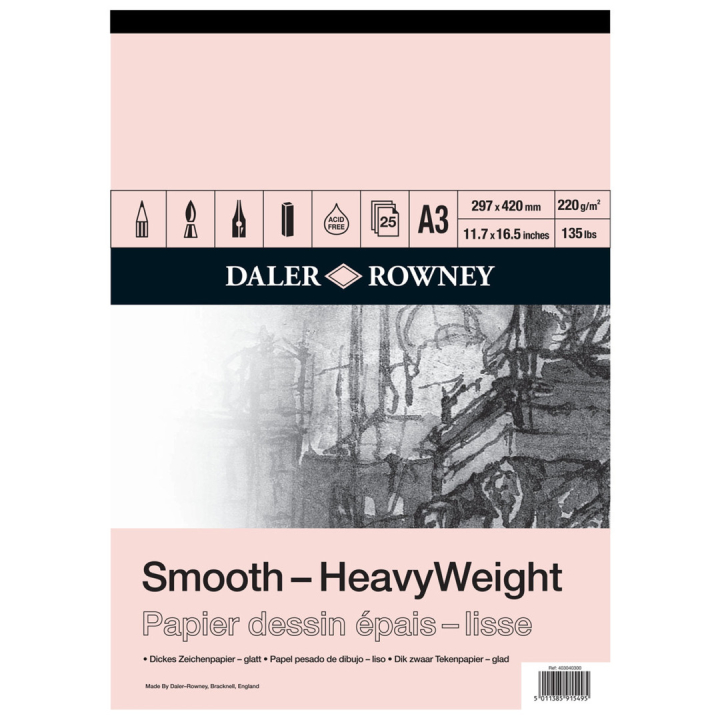 Smooth HeavyWeight A3 ryhmässä Paperit ja Lehtiöt / Taiteilijalehtiöt / Luonnos- ja piirustuslehtiöt @ Pen Store (101466)