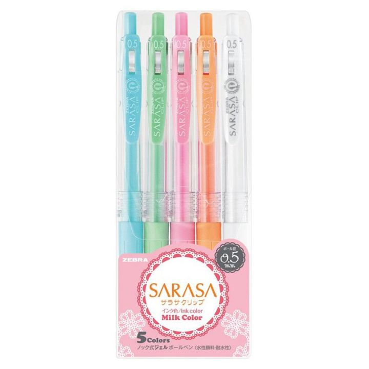 Sarasa Clip Milky 5 kpl ryhmässä Askartelu ja Harrastus / Tekniikat / Bullet Journaling @ Pen Store (102199)