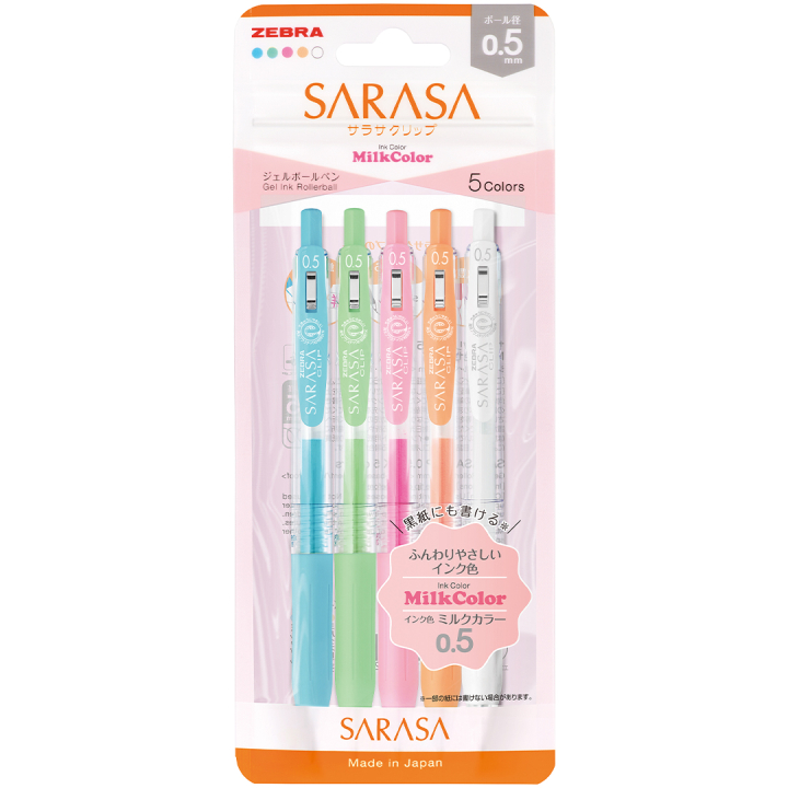 Sarasa Clip Milky 5 kpl ryhmässä Askartelu ja Harrastus / Tekniikat / Bullet Journaling @ Pen Store (102199)