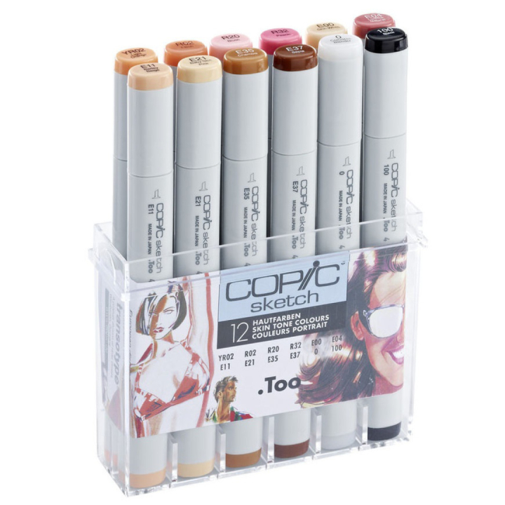 Sketch 12-setti Skin tones ryhmässä Kynät / Taiteilijakynät / Maalitussit @ Pen Store (103313)