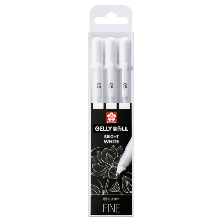 Gelly Roll Basic Valkoinen 3 kpl Fine ryhmässä Kynät / Kirjoittaminen / Geelikynät @ Pen Store (103535)