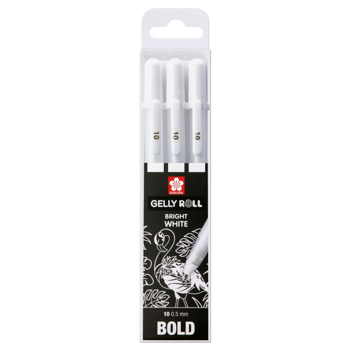 Gelly Roll Basic Valkoinen 3 kpl Bold ryhmässä Kynät / Kirjoittaminen / Geelikynät @ Pen Store (103537)