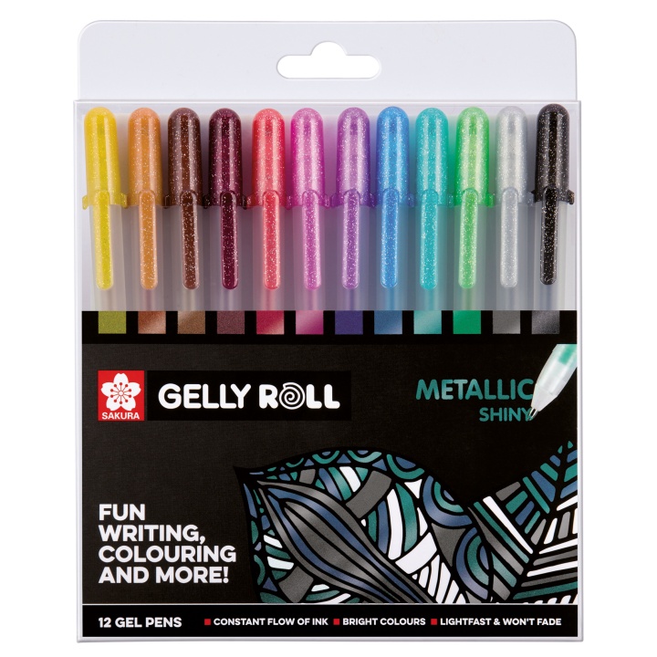 Gelly Roll Metallic 12 kpl ryhmässä Kynät / Kirjoittaminen / Geelikynät @ Pen Store (103592)