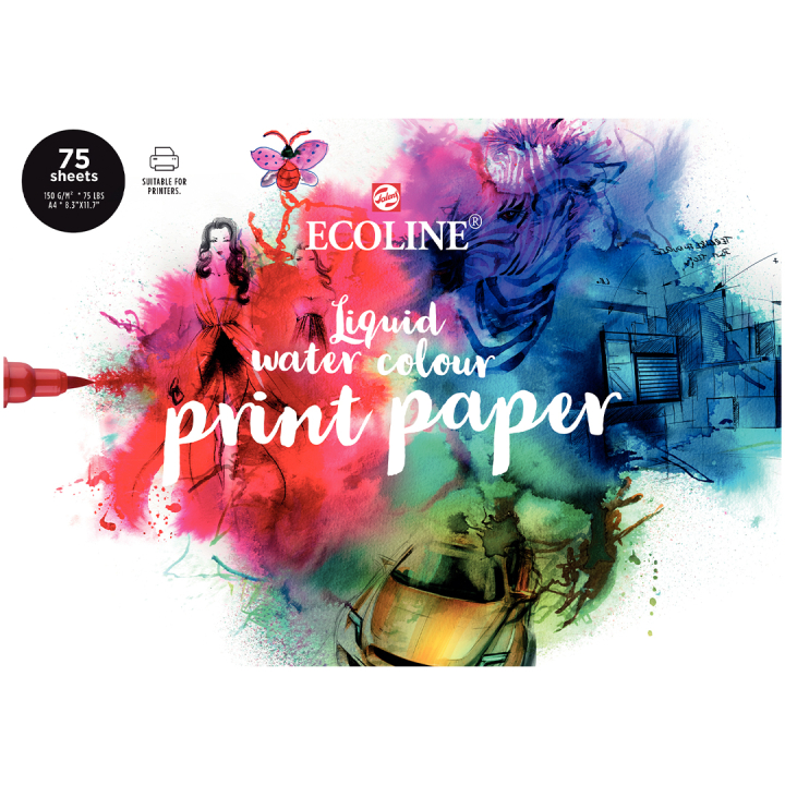 Print Paper 75 kpl ryhmässä Paperit ja Lehtiöt / Taiteilijalehtiöt / Akvarellipaperit @ Pen Store (103786)