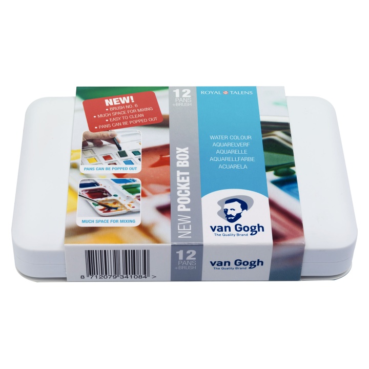 Pocket Box Akvarelliväri 12-setti ryhmässä Taiteilijatarvikkeet / Värit / Akvarellivärit @ Pen Store (104062)