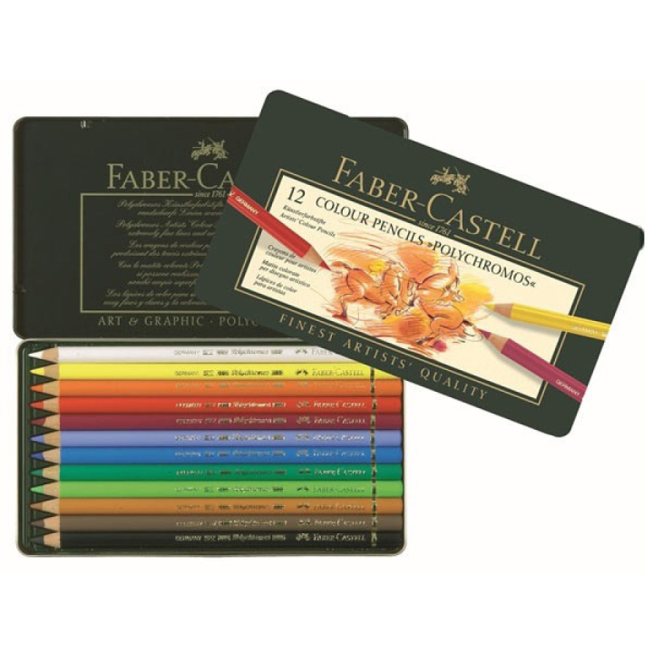Värikynät Polychromos 12-setti ryhmässä Kynät / Taiteilijakynät / Värikynät @ Pen Store (105074)