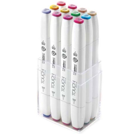 Twin Brush Marker 12-setti Pastelli ryhmässä Kynät / Taiteilijakynät / Sivellintussit @ Pen Store (105314)