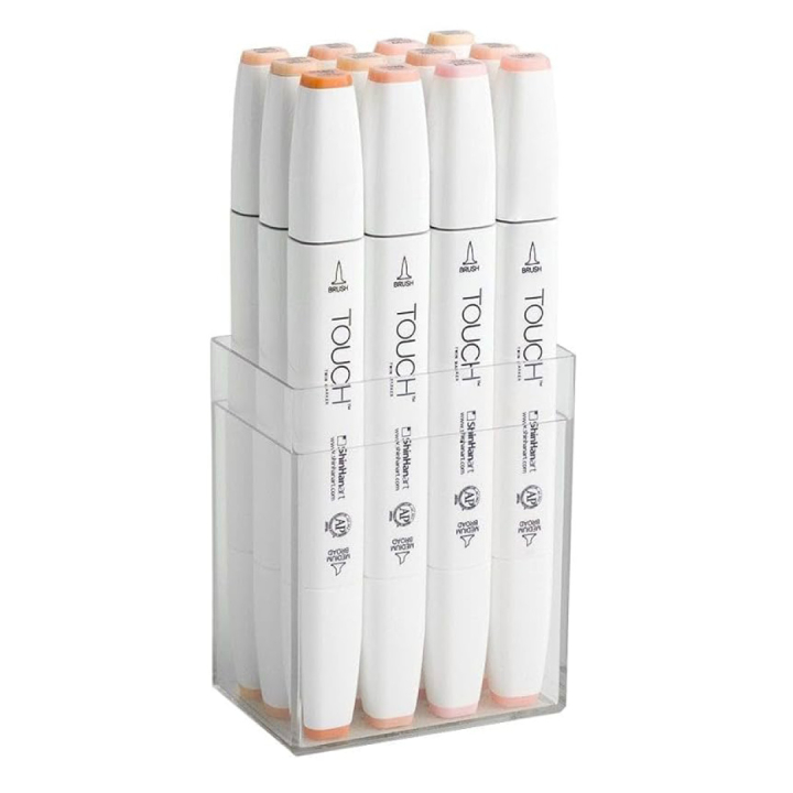 Twin Brush Marker 12-setti Skin ryhmässä Kynät / Taiteilijakynät / Maalitussit @ Pen Store (105315)