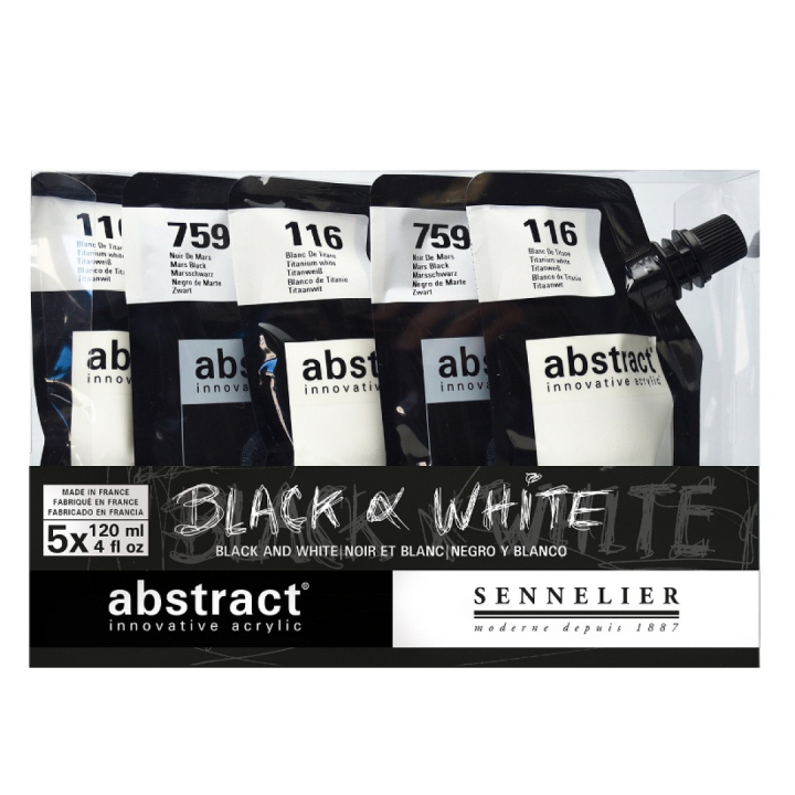 Abstract Akryylimaali Musta & Valkoinen ryhmässä Taiteilijatarvikkeet / Taiteilijavärit / Akryylivärit @ Pen Store (106258)