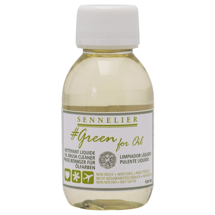 Green For Oil Brush Cleaner 100 ml ryhmässä Taiteilijatarvikkeet / Maalausnesteet ja lakat / Maalinesteet öljyväreille @ Pen Store (107520)