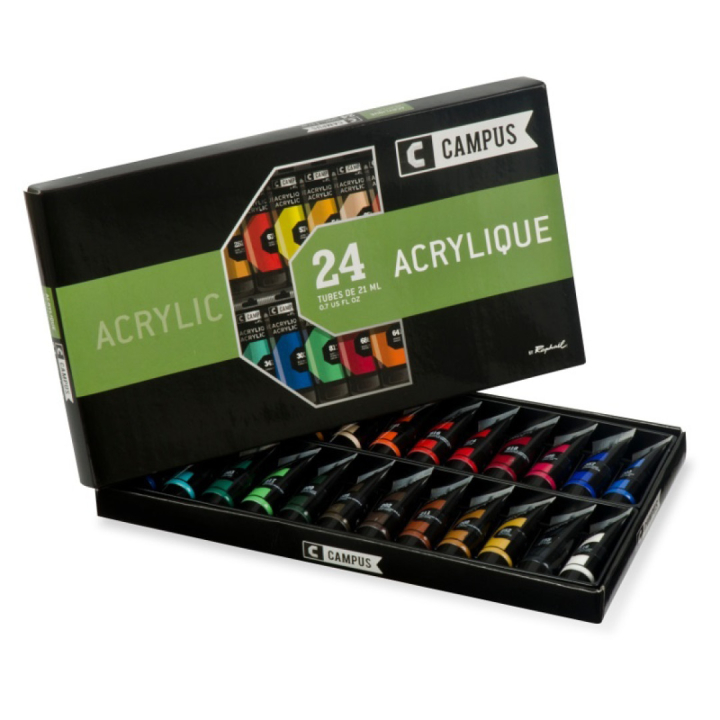 Akryylimaalisetti Campus 24x21ml Tuubia ryhmässä Taiteilijatarvikkeet / Taiteilijavärit / Akryylivärit @ Pen Store (107971)