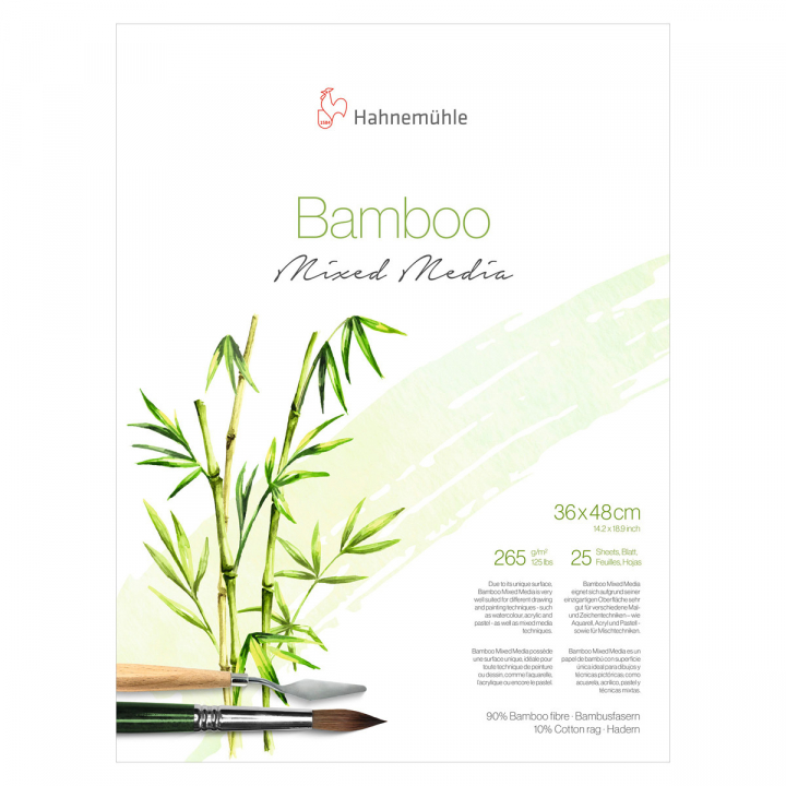 Mixed Media Bamboo 265g 36x48 cm ryhmässä Paperit ja Lehtiöt / Taiteilijalehtiöt / Mixed media-lehtiöt @ Pen Store (108084)