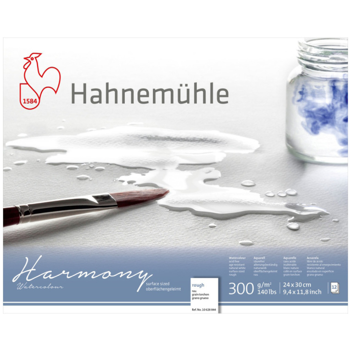 Akvarelliipaperi Harmony Rough 300g 24x30cm ryhmässä Paperit ja Lehtiöt / Taiteilijalehtiöt / Akvarellipaperit @ Pen Store (108753)