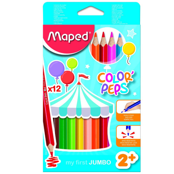 Color Peps Värikynät Jumbo 12-setti ryhmässä Kids / Lastenkynät / Lasten värikynät @ Pen Store (108767)