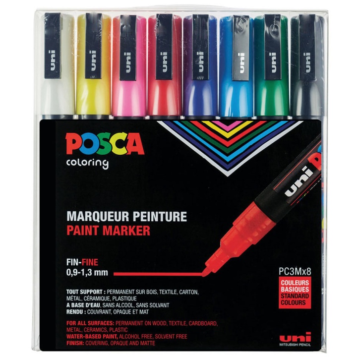 Posca PC-3M 8-setti ryhmässä Kynät / Taiteilijakynät / Maalitussit @ Pen Store (110430)