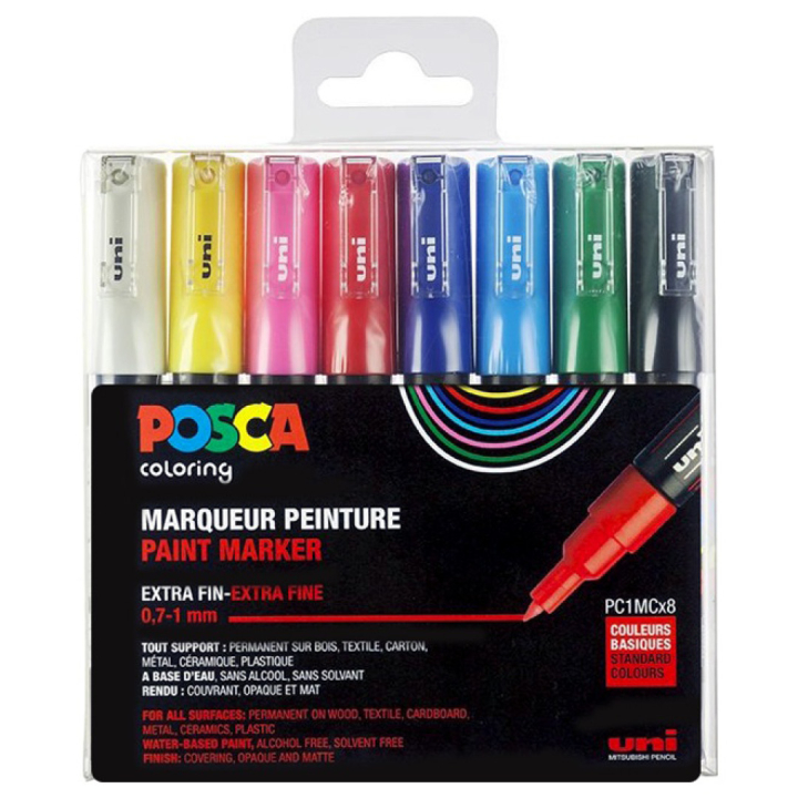 Posca PC-1MC Standard Colours 8-setti ryhmässä Kynät / Taiteilijakynät / Maalitussit @ Pen Store (110436)