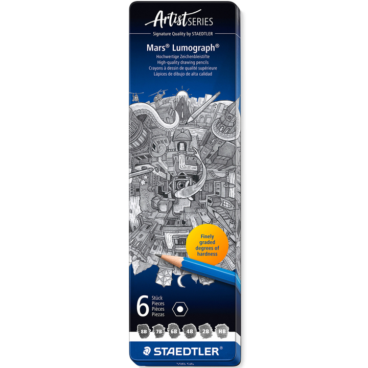 Mars Lumograph 100 6-setti ryhmässä Taiteilijatarvikkeet / Liidut ja lyijyt / Grafiitti ja lyijyt @ Pen Store (110878)
