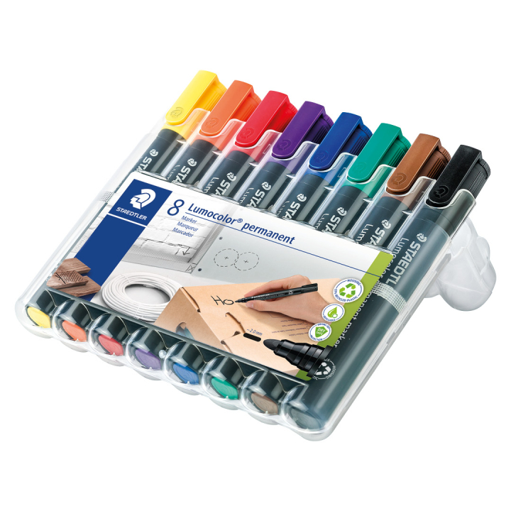 8-pack Lumocolor permanent 2 mm ryhmässä Kynät / Toimisto ja merkkaus / Merkkauskynät @ Pen Store (111006)