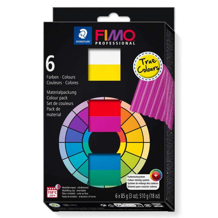 FIMO Professional 6-setti True Colours ryhmässä Askartelu ja Harrastus / Askartelu / Muovailusavi @ Pen Store (111033)