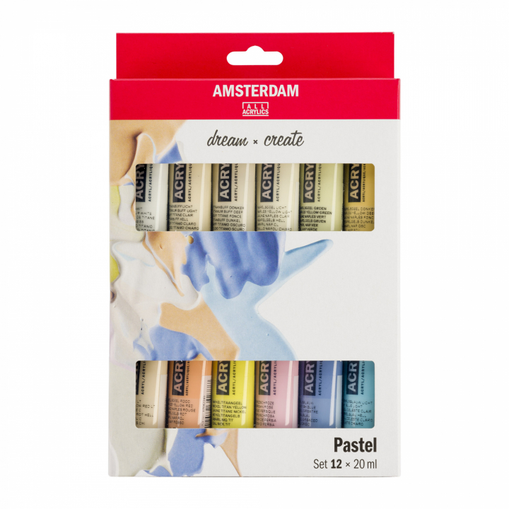 Akryylivärit Pastel setti 12 x 20 ml ryhmässä Taiteilijatarvikkeet / Taiteilijavärit / Akryylivärit @ Pen Store (111752)