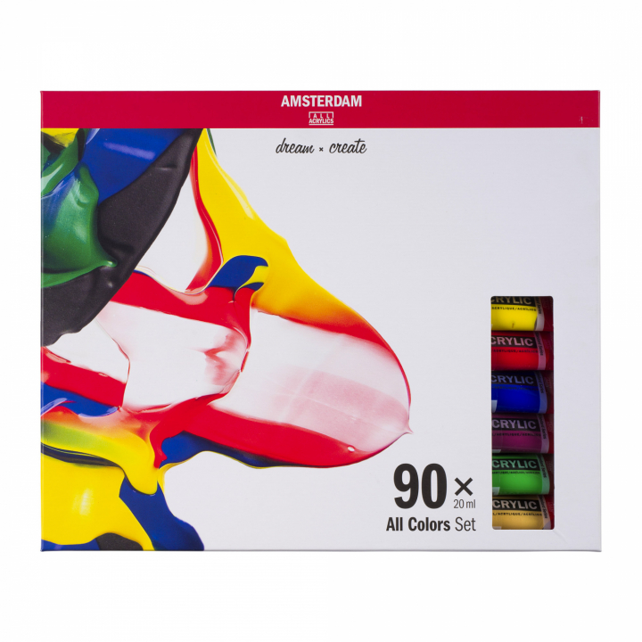  Akryylivärit Standard setti 90 x 20 ml ryhmässä Taiteilijatarvikkeet / Värit / Akryylivärit @ Pen Store (111762)