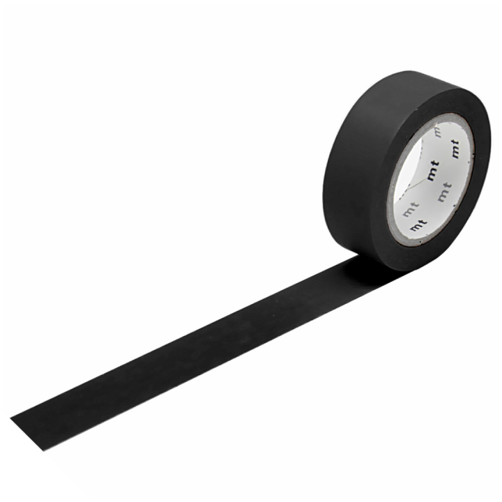 Washi-teippi Matte Black ryhmässä Askartelu ja Harrastus / Harrastustarvikkeet / Washiteipit @ Pen Store (126370)