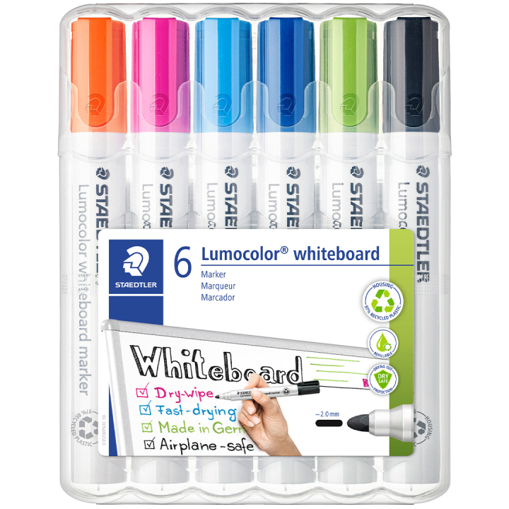Lumocolor Whiteboard marker 6-pack 2 mm ryhmässä Kynät / Toimisto ja merkkaus / Valkotaulutussit @ Pen Store (126606)