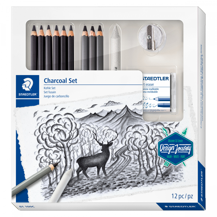 Mixed Lumograph Charcoal set ryhmässä Taiteilijatarvikkeet / Liidut ja lyijyt / Hiilikynät ja hiilet @ Pen Store (126614)
