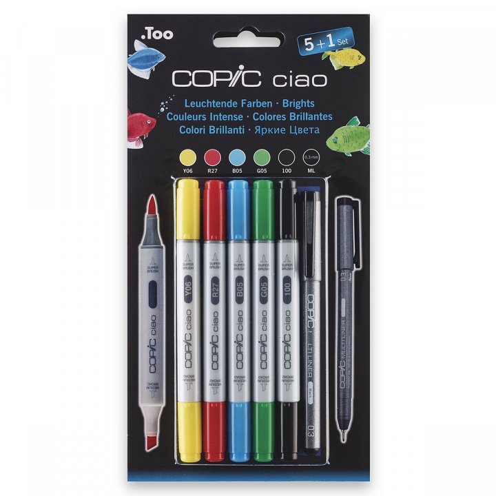 Ciao Set 5+1 Brights ryhmässä Kynät / Taiteilijakynät / Maalitussit @ Pen Store (126812)