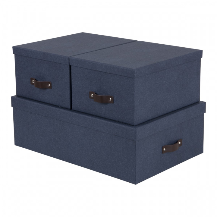 Inge Storage Box set of 3 Blue ryhmässä Askartelu ja Harrastus / Järjestää / Laatikko @ Pen Store (127311)