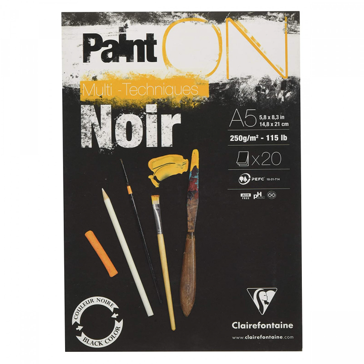 Paint'ON Taiteilijalehtiö Black Noir A5 ryhmässä Paperit ja Lehtiöt / Taiteilijalehtiöt / Akvarellipaperit @ Pen Store (127409)
