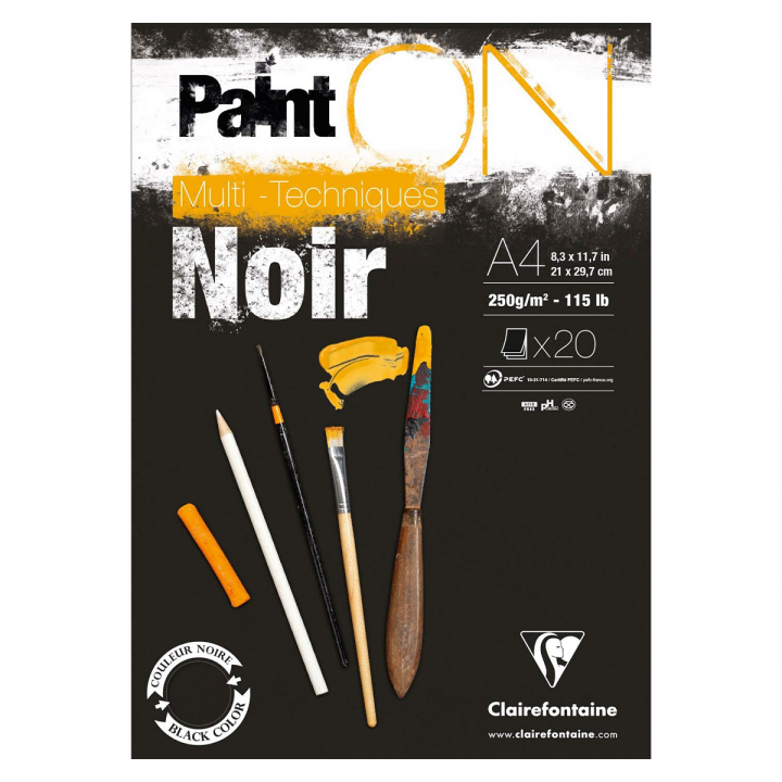 Paint'ON Taiteilijalehtiö Black Noir A4 ryhmässä Paperit ja Lehtiöt / Taiteilijalehtiöt / Akryylilehtiöt @ Pen Store (127410)