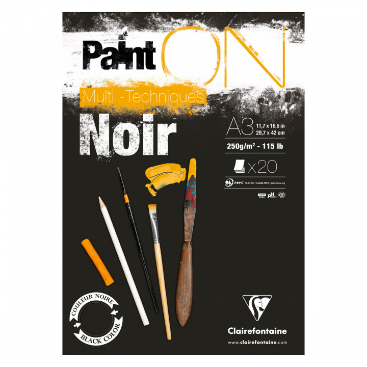 Paint'ON Taiteilijalehtiö Black Noir A3 ryhmässä Paperit ja Lehtiöt / Taiteilijalehtiöt / Akryylilehtiöt @ Pen Store (127411)