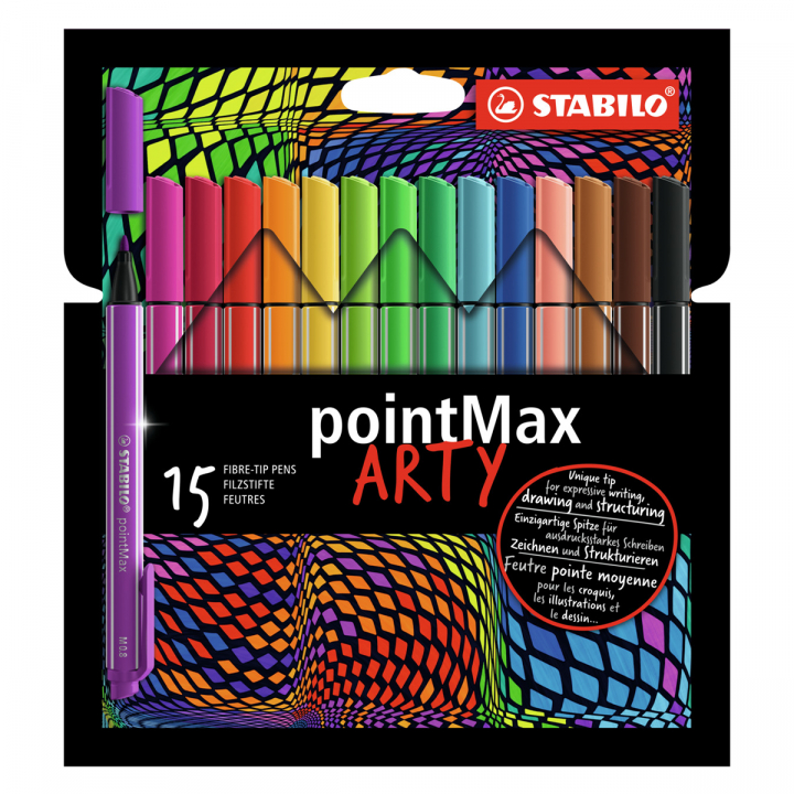 Pointmax Arty Kuitukärkikynä 15 kpl ryhmässä Kynät / Taiteilijakynät / Tussit @ Pen Store (127795)