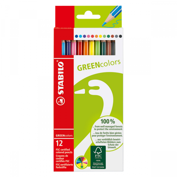 GreenColors Värikynät 12 kpl ryhmässä Kynät / Taiteilijakynät / Värikynät @ Pen Store (127802)