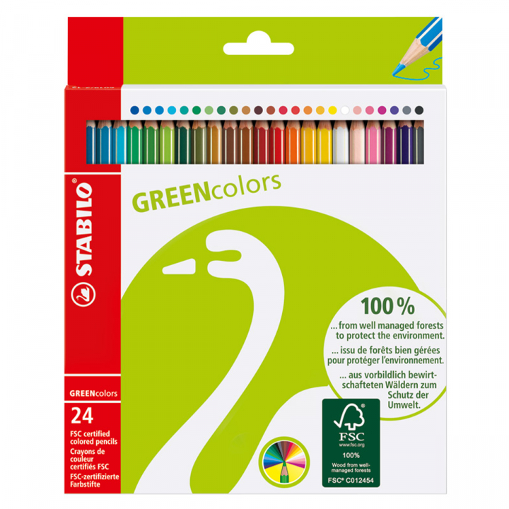 GreenColors Värikynät 24 kpl ryhmässä Kynät / Taiteilijakynät / Värikynät @ Pen Store (127804)